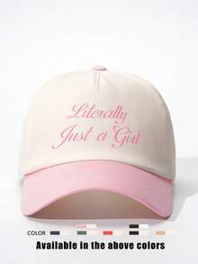 1顶户外刺绣“Just A Girl”撞色棒球帽，可调节防晒休闲帽，适合春秋季旅行，百搭遮阳帽，Y2K风格，适合年轻人、海滩、度假 - 棒球帽 - 查看 18