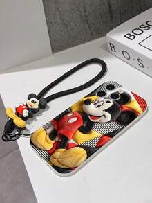 Disney Mickey Mouse Clubhouse Phone Case : 3D Fluffy Pattern Border Protector Phone Soft Phone Case With A Free Cute Mickey Bracelet Chain Lanyard, Mickey, Minnie, Goofy, Donald Duck, Daisy Duck, Pluto, For Apple 17 Promax 17 Pro 16 15 14 13 12 11 Pro Max XS Max X XR Soft Cover Summer Phone Case - 白色 - 查看 7