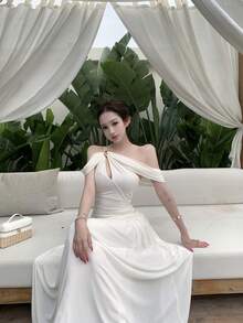 Women Maxi Dresses - White - View 10