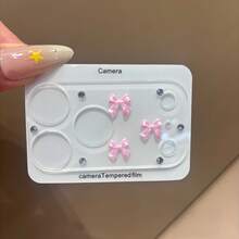 1Pc Girl Pink Bow Lens Suitable Compatible With Apple 17Promax/17pro Base Lens Protector, Perfect Gift - Pink Bow - View 2