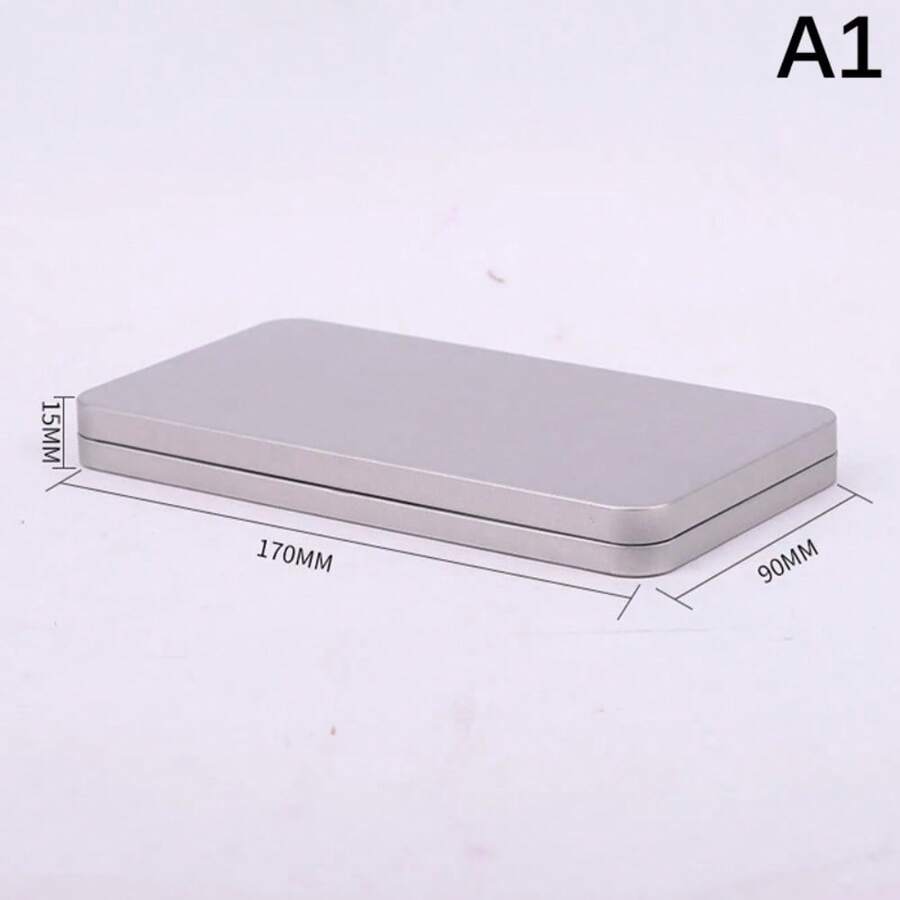 Convenient Money Protector Case Medicine Organization Paper Money Holder Tinplate Currency Tray Small Metal Cash Storage Box - A1 - Ver 1