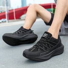 Carbon Plate Rebound Running Shoes, Lightweight Competitive Sports Sneakers For Students, Suitable For Long-Distance Running, Unisex Design - Black - View 2