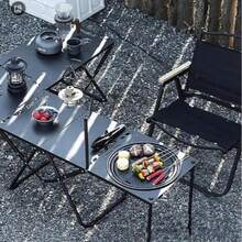 Lightweight Outdoor Folding Table, Integrated Storage Design, Easy To Carry For Travel, Thickened Iron Frame Stable And Non-Wobbling, Wear-Resistant And Pressure-Resistant, Not Easily Deformed, Rust-Resistant And Corrosion-Resistant, Durable, Suitable For Lawn Picnic, Backyard BBQ, Park, Self-Driving Tour, Leisure Table - Multicolor - View 2
