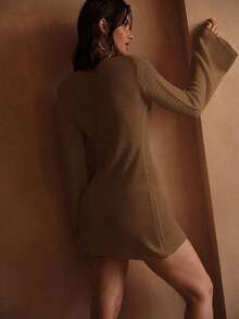 PREMIUM DRESS OVERCOAT WITH METAL SHELL EMBELLISHMENT - Brown - View 8