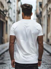 Urban Style | AB CUB Print Short Sleeve T-Shirt, Regular Fit, Crew Neck, Stretch Fabric, Versatile For Everyday And Casual Wear, Easily Creates An Urban Style. The Crew Neck Is Ideal For The Gym, Running, Cycling, And Summer Casual Wear - Activewear - [白色的] - 查看 2