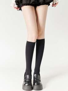 1-2 Pairs Sheer Over-The-Knee Socks For Women, Summer Long Stockings, Spring/Autumn Knee High Socks, Made Of Velvet Material, Stretchy, Suitable For Under 140 Lbs - Multicolor - View 3