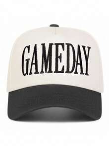 BONNY BOOM 1顶男女通用“GAMEDAY”豹纹网眼棒球帽，可个性化刺绣字母，户外防晒休闲帽，适合春秋季、旅行、海滩等场合。 - 黑色 - 查看 8