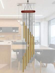 1pc Outdoor Wind Chime, Includes 12 Aluminum Alloy Tubes And Hook, Outdoor Memorial Wind Chime, Holiday Decoration, Party Decoration, Home And Store Decoration, Suitable For Outdoor Garden And Memorial Space Holiday Decoration, Wall Decoration Gift, Birthday Gift - One Size Fits All - View 6