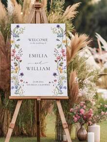 Cartel de boda clásico, cartel de boda minimalista, póster de boda personalizado, póster de bienvenida a la boda, decoración de boda, cartel de boda personalizado - Multicolor - Ver 1
