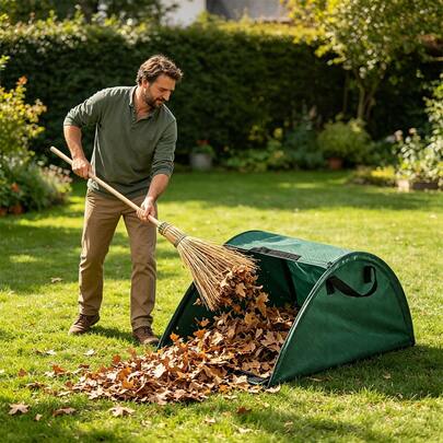 100L Bolsas reutilizables para basura de jardín, paquete individual, adecuadas para recoger hojas, malas hierbas, ramas y escombros