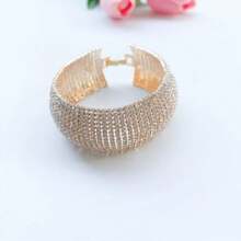 Vòng tay nữ thời trang đính đá nhiều hàng lấp lánh, thích hợp để đeo hàng ngày. - Bạc - Xem 3