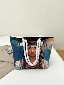 新款时尚女士手提包，多功能大容量托特包，适合工作和通勤。 - 彩色 - 查看 5
