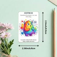 1set/36pcs Emotional Management And Social Skills Cards,Rainbow Monster Illustrations,Suitable For Emotional Cognition Regulation Exercises, Social Interaction Ability Development Tools,Autism And ADHD Coping Skills Cards For Classroom/Home - View 7