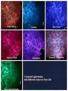 1pc USB Powered Water Ripple Projection Light, RGB LED Starry Sky Projector With Remote Control, Adjustable Brightness, Multicolor Ambient Lighting, Suitable For Bedroom, Home Theater, Room Decoration, Holiday Gift, Wedding Decor, Outdoor Camping - Water ripple - View 10