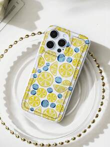 Summer Refreshing Lemon & Blueberry Pattern Transparent Cushion Shock-Proof Phone Case, Minimalist Transparent Style Protective Cover Compatible With IPhone 17, 16, 15, 14, 13, 12 Mini, 17 Pro Max, 17 Pro, 16 Pro, 16 Pro Max, 16 Plus, 15, 15 Plus, 15 Pro, 15 Pro Max, 14, 14 Plus, 14 Pro Max, 13, 13 Pro Max, 12, 12 Pro Max, 11 Soft Shell Delicate Gift For Friends, Classmates, Lovers Or Yourself - Clear - View 3