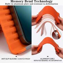 Foldable Silicone Phone Stand, Soft Silicone Aluminum Alloy Airplane Phone Holder, Can Be Folded Into Any Shape, Adjustable Non-Slip Desktop Stand, Suitable For Home, Office, Travel, Outdoor, Hiking, Cycling - Multicolor - View 7