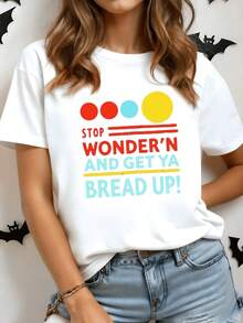 Motivational Phrase With Colorful Circles That Conveys Positive Energy And Determination To Pursue Personal Goals. Modern Casual Women's T-Shirt Ideal For Urban Outfits. - 白色 - 查看 8