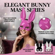 Bộ 2 mặt nạ thỏ bóng loáng, thích hợp cho trang phục đi hộp đêm, tiệc Halloween và các dịp khác. - A - Xem 8