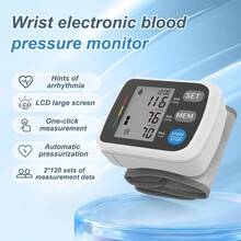 JIACOM 1pc Smart Wrist Blood Pressure Monitor, Dual User Mode Automatic Portable Home Blood Pressure Meter, One-Key Fast Reading, USB & Battery Powered, Memory Function, Heart Rate Monitoring, Pulse Wave Display, User-Friendly Interface, Novel Design, Attractive Appearance (Batteries Not Included) - White - View 6