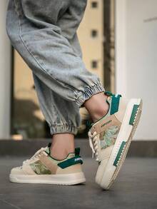 Giày thể thao nam phong cách retro phối màu, giày casual đơn giản thoải mái dành cho sinh viên và các cặp đôi, thích hợp cho hoạt động ngoài trời. - Be - Xem 9