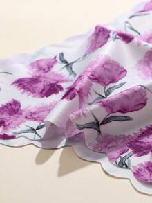 8pcs/Set Women's Seamless Printed & Solid Color Wavy Trim Comfortable Smooth Fabric Triangle Panties - Multicolor - View 6