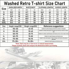 EWH 230g Thick Unisex Washed Vintage Oversized T-Shirt Street Hip Hop Punk Harajuku Casual Cotton Shorts DG004 - 灰色 - 查看 8