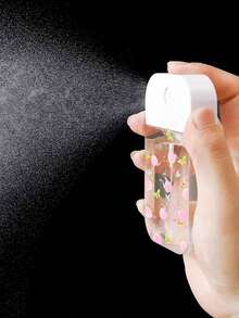 1pc New Cute Peach & Butterfly Design Travel Nano Mist Refillable Bottle, Lightweight Space-Saving, Portable Hydrating Perfume Bottle, Minimalist Elegant Unique Gift For Girlfriend, Bestie, Summer, Couples - Clear - View 3
