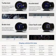 OBD + GPS HUD P24 Car OBD Head-Up Display HUD Car Computer Digital Speedometer Water Temperature Fuel Consumption Slope Meter - Head-up Display - View 9