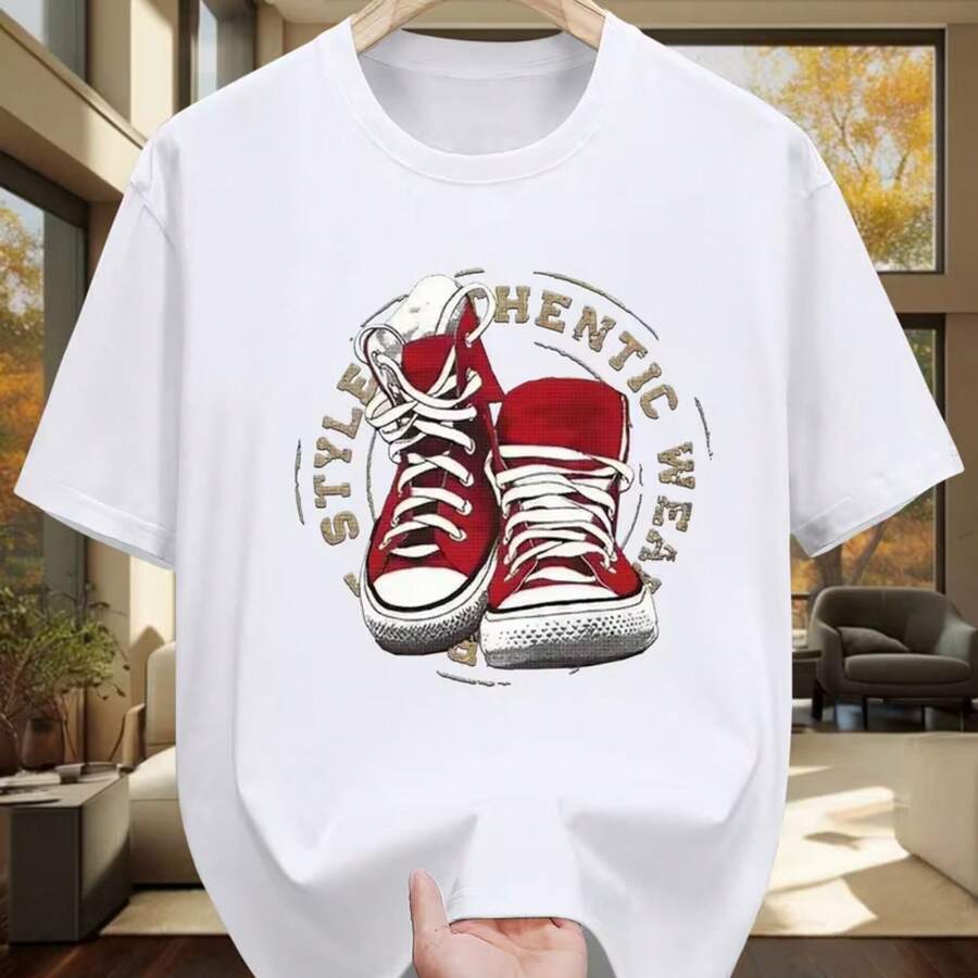 Printed T-Shirt For Men And Women - White - View 1