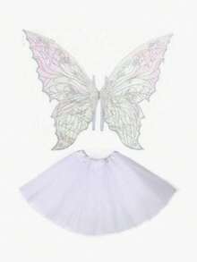 Ballet Dress Set With Matching Wings And Soft Netting Tutu Skirt Set In Various Colors, Suitable For Festivals, Stage Performances, And Various Family Gatherings And Parties,Party - Multicolor - View 10