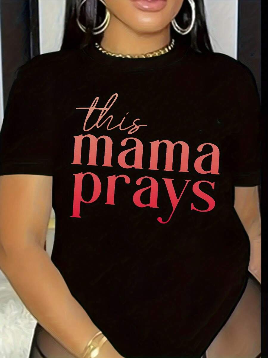Tops de moda para mujer, camisetas, ropa casual para mamá - Negro - Ver 1
