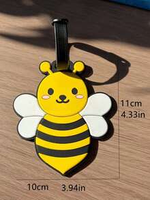 Etiqueta de equipaje de PVC con diseño de animales de dibujos animados, hecha de elefante, abeja, vaca y zorro; decoración esencial para bolsos de viaje, etiqueta de equipaje de aeropuerto, etiqueta anti-pérdida para bolsas y equipaje. Tarjetero para etiqueta de equipaje a prueba de agua, accesorio portátil de vacaciones, artículo esencial de verano para viajes - Multicolor - Ver 9