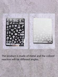 1 tấm dập móng họa tiết rồng Trung Quốc, 1 dụng cụ dập móng kèm nắp đậy và dụng cụ gạt. - Bạc - Xem 6