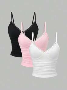 KC9P  Conjunto de ropa Y2K con lencería de encaje, plisado y fruncido sexy - Multicolor 5 - Ver 10
