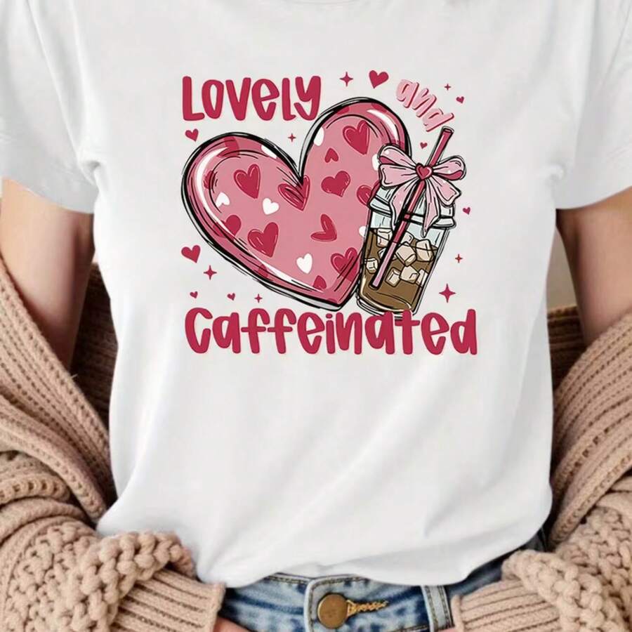 Printed T-Shirt For Men And Women - 白色 - 查看 1