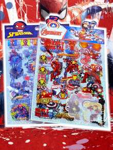 Marvel Bộ sticker Guka Handsome dành cho trẻ em, sticker tự làm, sách hoạt động, sticker khen thưởng, đồ thủ công giáo dục, sổ lưu niệm. - Nhiều màu - Xem 14