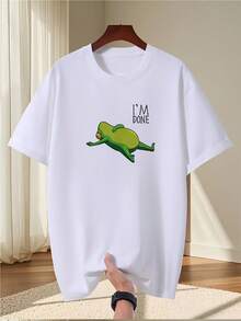Camiseta de Verano para Hombre, Nueva Moda, Diseño con Estampado de Letras, Casual, de Manga Corta, Fresca, Elegante, Versátil y Cómoda - Blanco - Ver 1