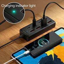 WOWSSYO 黑白多功能延长线充电器 8 合 1 集线器 25W 黑/白适配器 4 个 USB 端口 + 4 个 Type-C PD 快充端口 电源集线器 快速充电 Type-C 多功能插头/多输出端口 USB 适配器 USB-C 集线器 USB 集线器/多端口集线器 兼容笔记本电脑、手机、平板电脑和其他设备 女士节礼物 - 彩色 - 查看 10