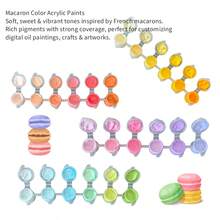 Macaron Acrylic Paint Set 12/24/36/48/108 Colors, Waterproof Quick-Drying Water-Based Paint With Brushes. Suitable For Canvas, Stone, Ceramic And DIY Crafts With Rich Mixable Colors. Great Gift For Students, Artists And Hobbyists. - Macarons - View 9