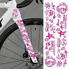 Hình dán trang trí khung xe đạp theo phong cách Graffiti | Chất liệu PVC mờ, tự dính, chịu va đập và mài mòn cao. - 1 BỘ - Xem 6
