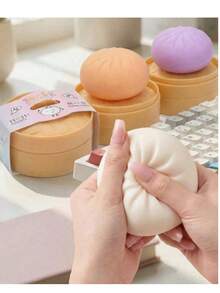 Đồ chơi bóp hình bánh bao mềm mại thủ công, đồ chơi giảm căng thẳng dễ thương có chức năng hấp, đồ chơi bóp mềm phù hợp cho người lớn, phần thưởng trong lớp học và quà tặng trong các bữa tiệc. - nhiều màu - Xem 2