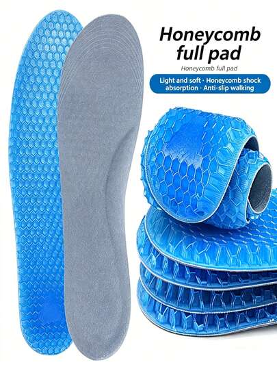 2 Pieces Honeycomb Insole, Foot Protection Pad, Shock Absorption Pad, TPE Material, Cool And Breathable, Sweat-Absorbent And Comfortable, Suitable For All Types Of Shoes, Sports, Hiking, Holidays, Summer Essentials, Wedding Season, Graduation Season, Mother's Day Gift.