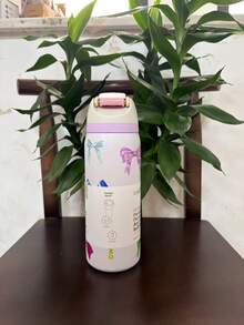 New O-WALA Outdoor Straight Stainless Steel Vacuum Flask, Multiple Colors Available, Press Button Handheld Design, Minimalist Fashionable And Efficient, Suitable For Students And Car Use - Multicolor 32oz - View 2
