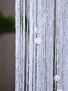 1pc Pearl Bead String Curtain, 39.37*78.74in Tassel Window Curtain Partition Curtain Decorative Hanging Curtain, Glitter Home Decor - 1PC - View 4
