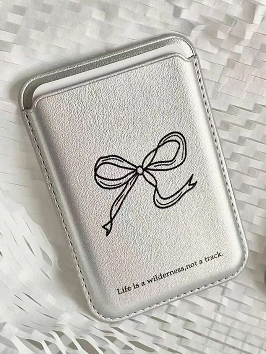 1 miếng dán thẻ từ hình nơ, dùng được cho cả điện thoại Apple. - Bạc - Xem 1