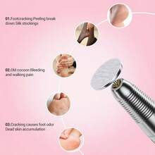 61 miếng giấy nhám thay thế + 1 đầu mài kim loại, độ nhám 80/180/240 (thô/trung bình/mịn) dùng cho máy mài gót chân điện, máy tẩy chai sạn và máy đánh bóng móng. - 61 CÁI - Xem 5