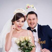 23 Stücke Papier Hochzeitsparty Fotobox Requisiten - Requisiten Set, geeignet für Bankette, Junggesellinnenabschied Dekoration (sortierte Muster) Fotobox Requisiten - Übersicht 4