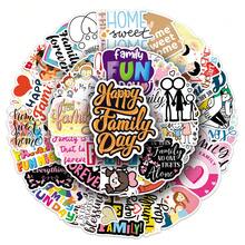 50 PIEZAS Pegatinas familiares surtidas, pegatinas divertidas, pegatinas de amor para botellas de agua, guitarras, equipaje, teléfonos, estuches, portátiles, monopatines, suministros de scrapbooking, regalos - A - Ver 5
