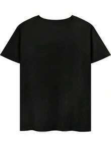 Camiseta negra para hombre "It's Cruise Time" con estampado gráfico de vacaciones, cuello redondo informal y manga corta para viajeros y salidas diarias. - Negro - Ver 2