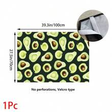 1pc, Home Decor, Avocado Pattern Printed Table Skirt, Kitchen Small Curtain, Kitchen Cabinet Cover, With Curtain Holes, Easy To Hang, Rectangular, Machine Woven, Machine Washable, Kitchen Decoration And Accessories, Perfect For Kitchen Cabinets And Home Decor - Multicolor - View 16